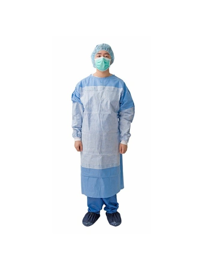 Clinevo Full Reinforced Surgical Gown XL - Sterile AAMI Level 3/4 Barrier Protection, Blue Disposable Isolation Gown for High-Risk Procedures - Image 3